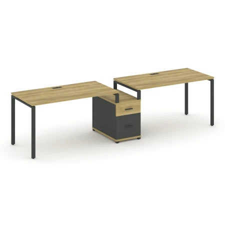 Рабочая станция 2 места с 1 опорной тумбой CN.ORS-308 A. Фото 1