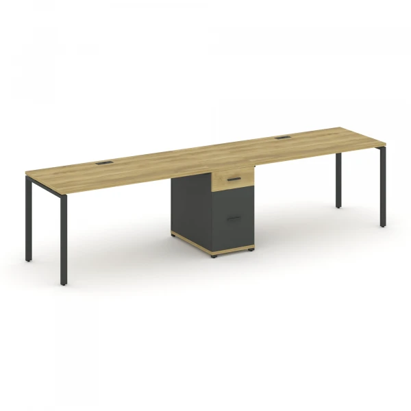 Рабочая станция 2 места с 1 опорной тумбой CN.ORS-408 A. Фото 1