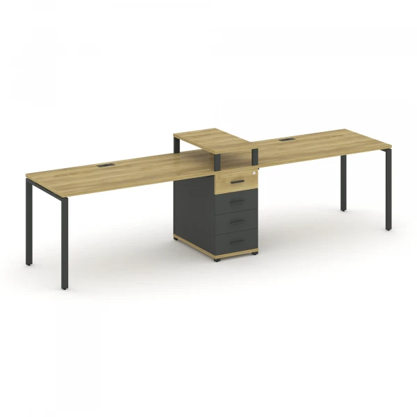 Рабочая станция 2 места с 1 опорной тумбой CN.ORS-417 A. Фото 1