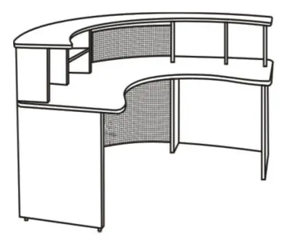 Ресепшен (симметричная конструкция, перфорированный металлический экран) 6513. Фото 1