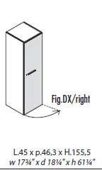 Шкаф средний с 1 дверью правый 156 910. Фото 1