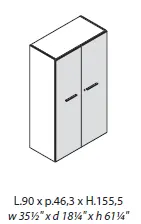 Шкаф средний с 2 дверьми левый 156 914. Фото 1