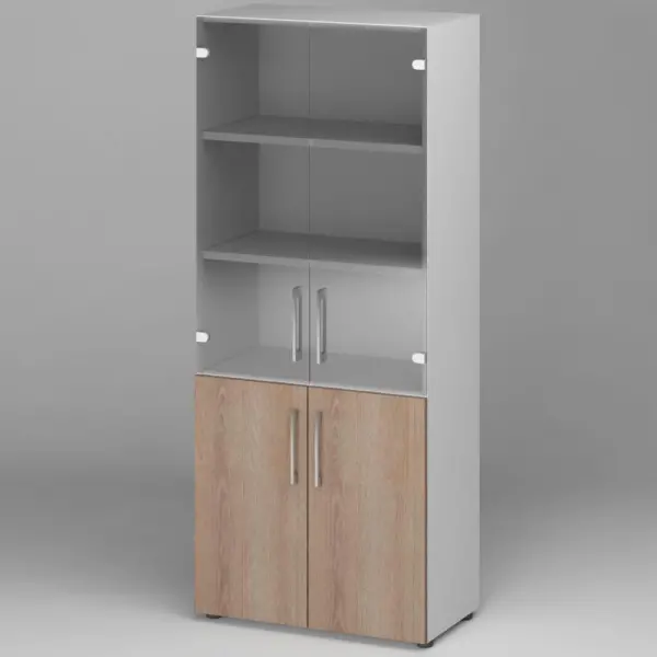 Шкаф закрытый со стеклом Т2580. Фото 1