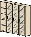 Стеллаж с дверями в алюминиевой рамке, стекло графит СФ-ТВТ-445510.3. Фото 1