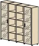 Стеллаж с дверями в алюминиевой рамке, стекло графит СФ-ТВТ-445510.2. Фото 1