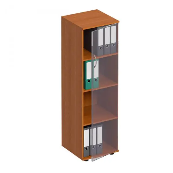 Стеллаж средний узкий со стеклянной дверью ФР 358. Фото 1