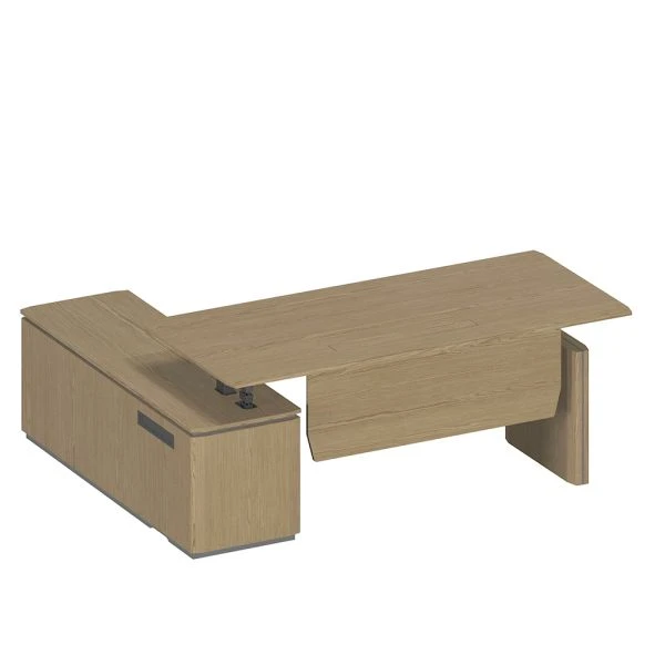 Стол руководителя на электроприводе на опорной тумбе правый ИН 139 ГР. Фото 1