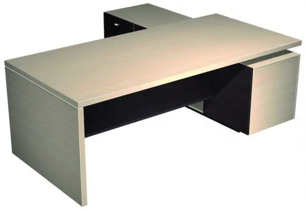 Стол руководителя с экраном и с опорной тумбой левой 138. Фото 1