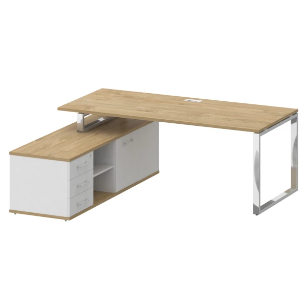 Стол руководителя с опорной греденцией, левый SK.SRG-200 (L). Фото 1