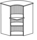 Стойка-ресепшен угловая с фасадом из рулонного полотна F0194. Фото 1