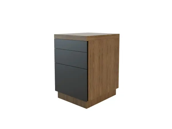 Тумбы мобильные без замка / внутренние ящики деревянные - лакированная фронтальная часть F240. Фото 1