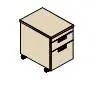 Тумба (ДСП) мобильная, 1 лоток для канц.товаров + 1 ящик + 1 файл-бокс СФ-EVR-243100. Фото 1