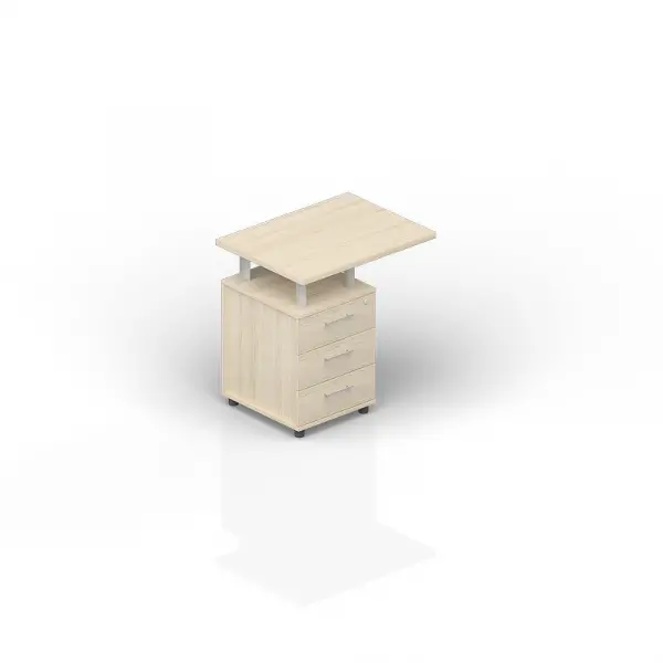 Тумба приставная (3 ящика, ручки - алюминий) ODP38060. Фото 1